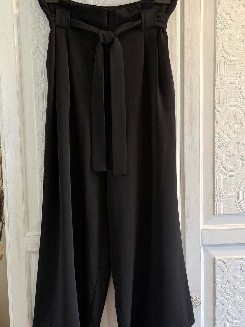 Dynamite Black High-Waist Wide Leg Tie-Belt Pants